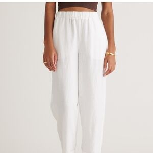 SWEETHEART 100% Linen White Pull On Pants M